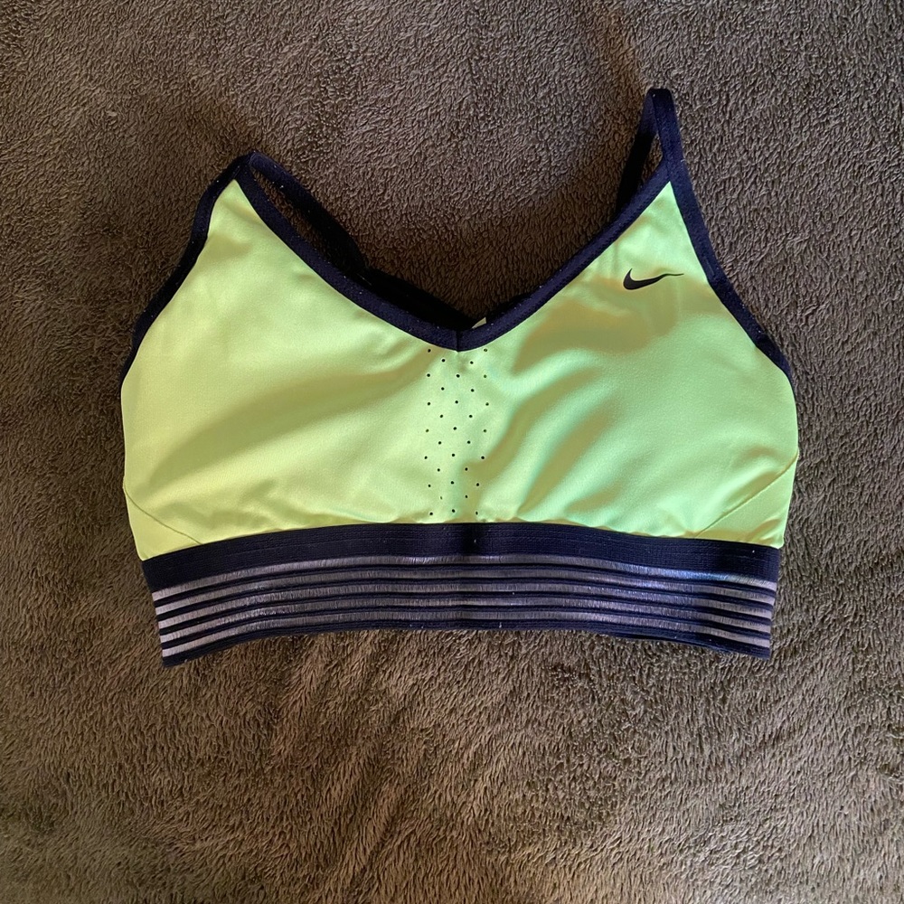 Neon green Nike women’s sports bra, medium